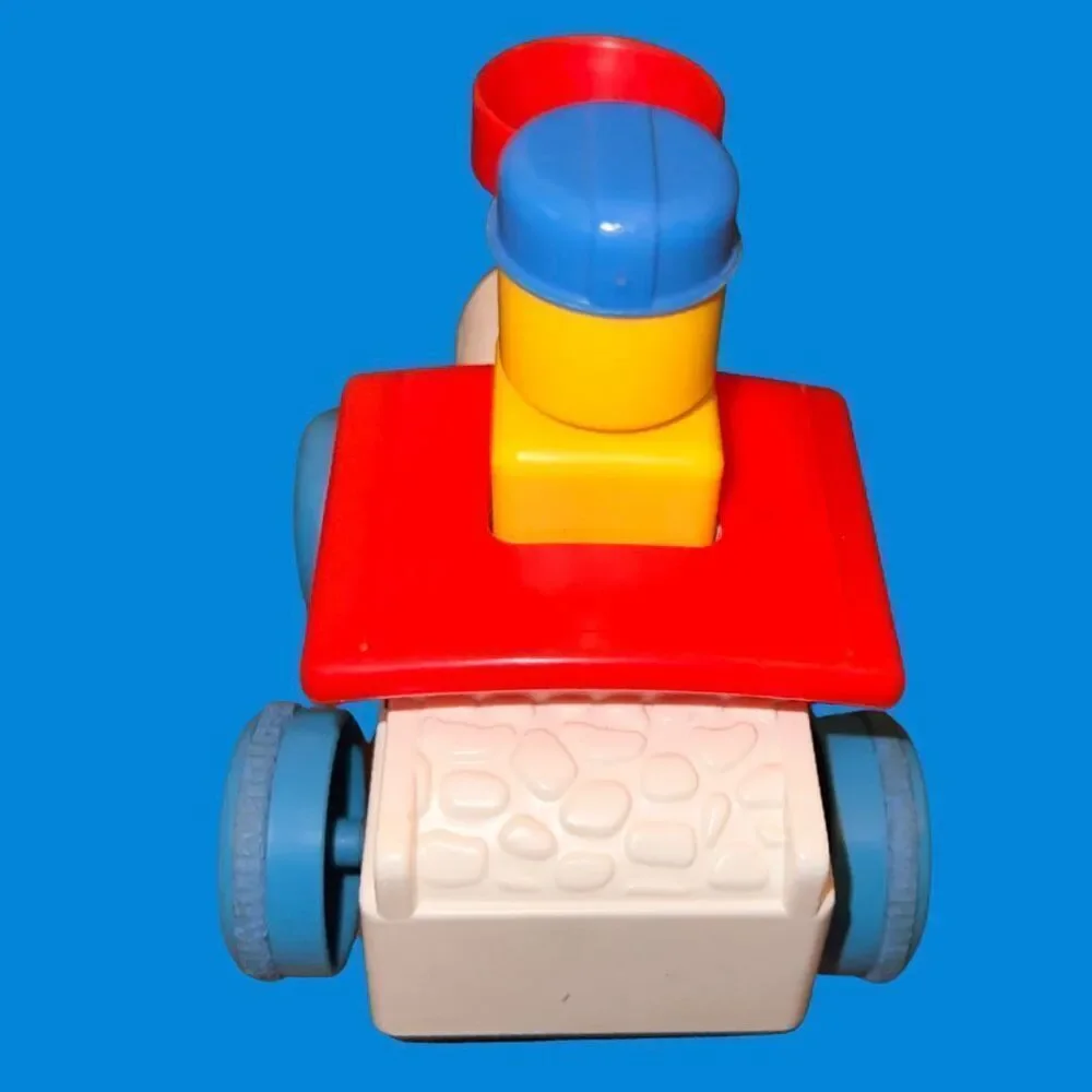Vintage Push N Go Cho Cho Train White & Red Tomy Toys 1975 Works B9